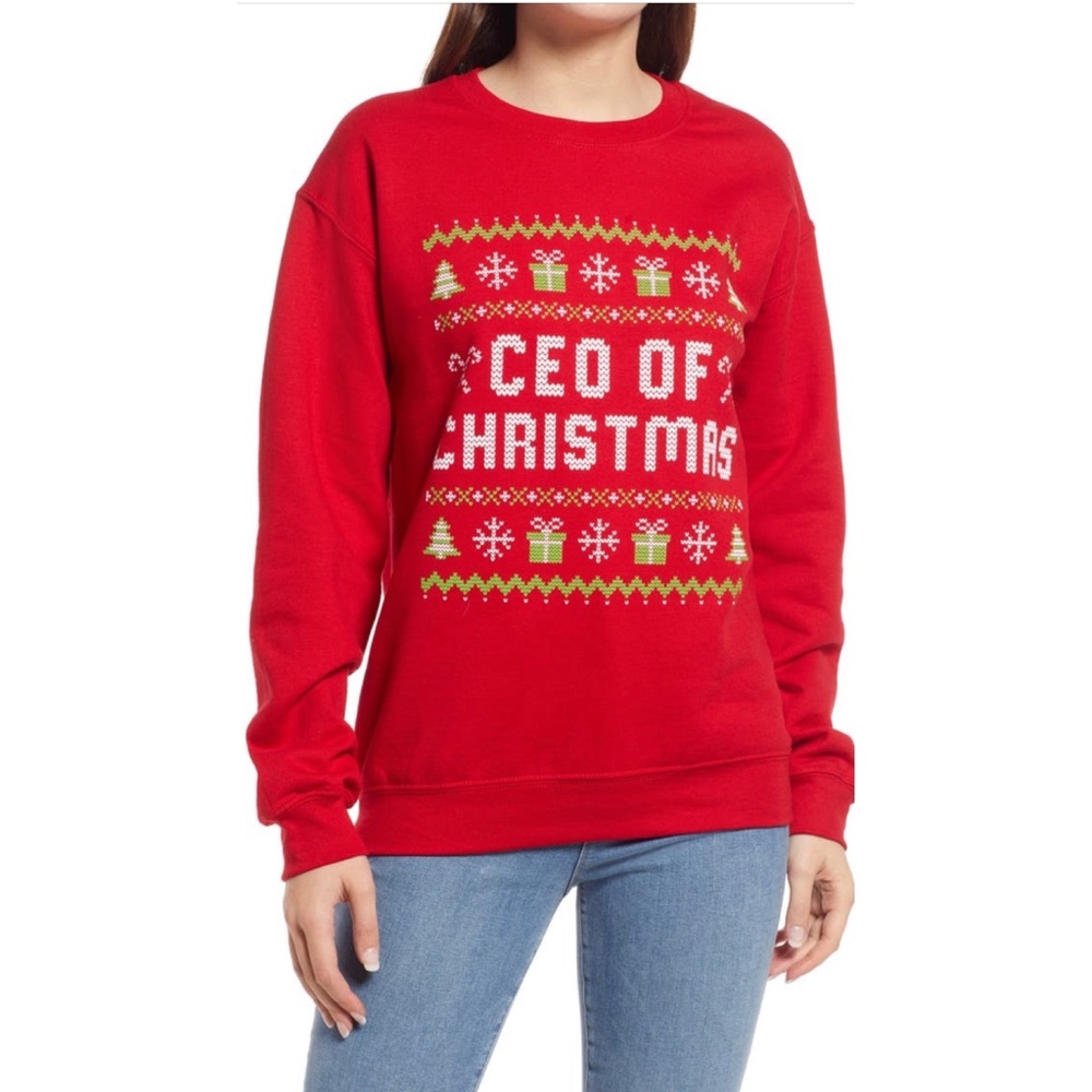 Phenomenal CEO of Christmas Graphic Sweatshirt Size Medium